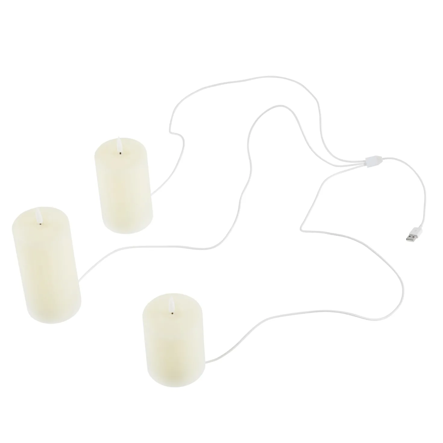 TruGlow® LED Kerzen Echtwachs Trio elfenbeinfarben wiederaufladbar