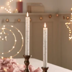TruGlow® LED Stabkerzen Echtwachs Duo Mond und Sterne mit Fernbedienung
