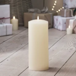 TruGlow® LED Stumpenkerze Echtwachs 30cm mit Fernbedienung