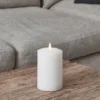 TruGlow® LED Stumpenkerze Echtwachs weiß breit 15cm
