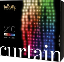 Twinkly 2,1m smarter Lichtervorhang Bunt und Weiß Edition mit 210 LEDs