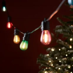 Ultimate Connect 20m 40er LED Lichterkette Glühbirnen bunt koppelbar schwarzes Kabel