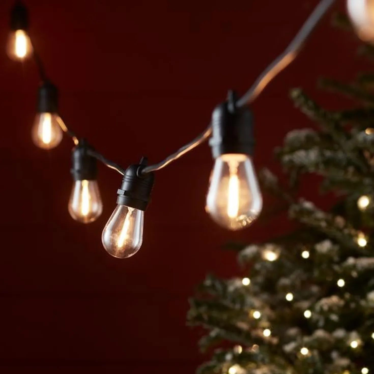 Ultimate Connect 60m 120er LED Lichterkette Glühbirnen warmweiß koppelbar schwarzes Kabel