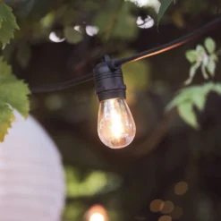 Ultimate Connect 5m 10er LED Lichterkette Glühbirnen warmweiß koppelbar schwarzes Kabel