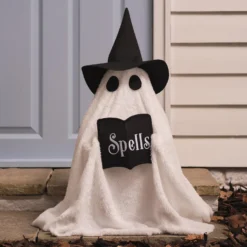 Wanda LED-Halloweenfigur Hexen-Geist für außen in Weiß
