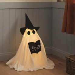 Wanda LED-Halloweenfigur Hexen-Geist für außen in Weiß