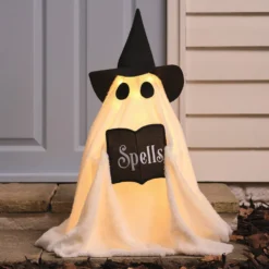 Wanda LED-Halloweenfigur Hexen-Geist für außen in Weiß