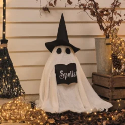 Wanda LED-Halloweenfigur Hexen-Geist für außen in Weiß