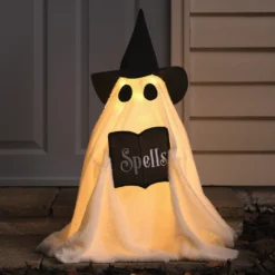 Wanda LED-Halloweenfigur Hexen-Geist für außen in Weiß