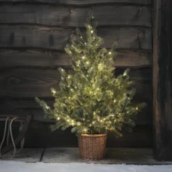 Weihnachtsdeko-Set Kranz, Girlande und Weihnachtsbäume Tannenzweige