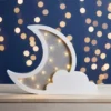 Wolke & Mond Wandlampe aus Holz