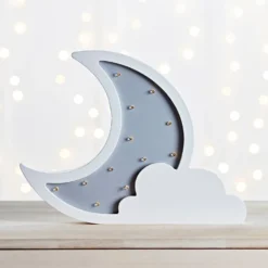 Wolke & Mond Wandlampe aus Holz